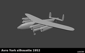 avro york aircraft 1952 3d 3ds