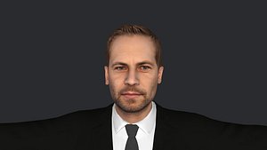 3D Paul Walker Hyper Realistic Full Body Fully Rigged 3D Character