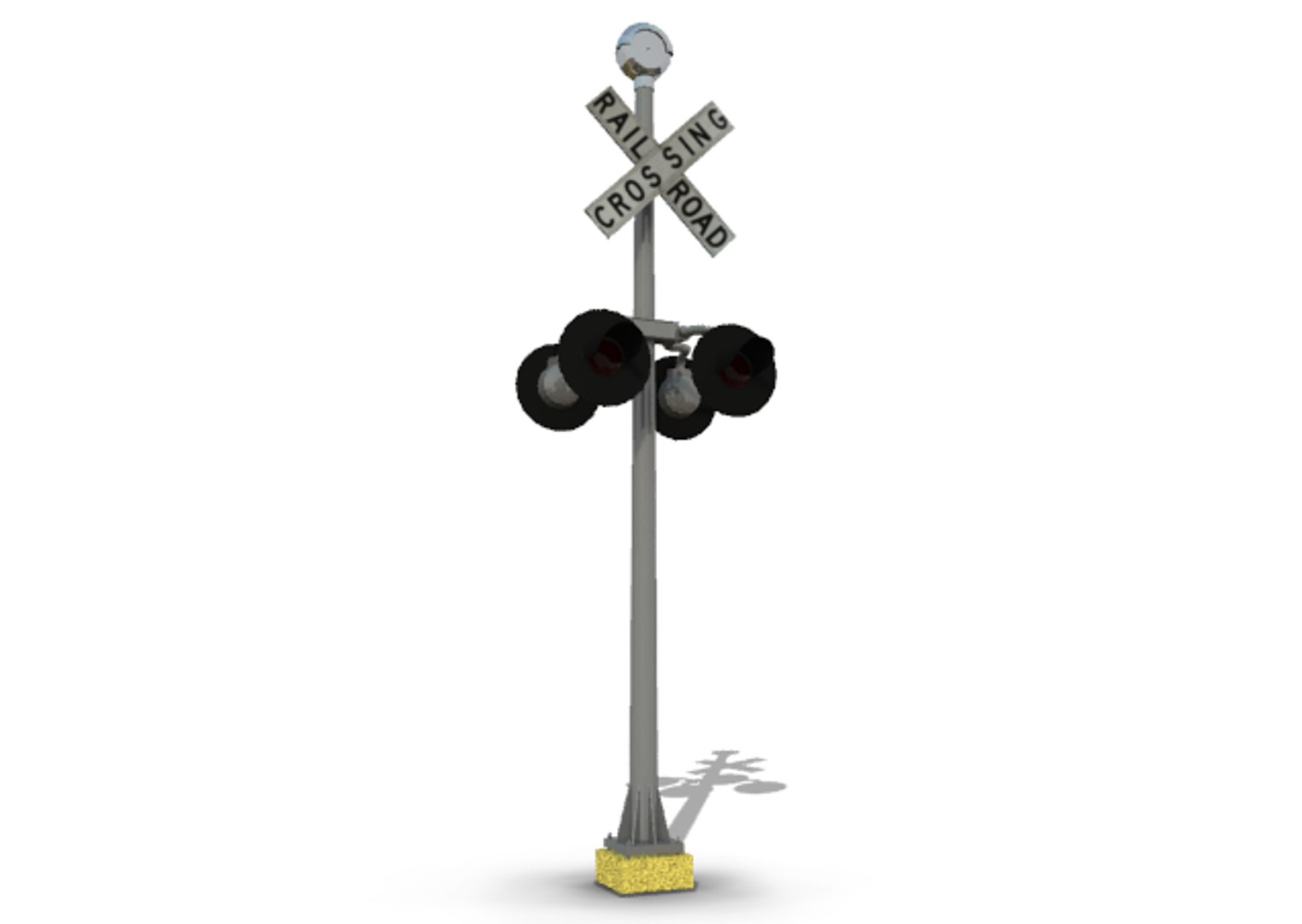 3d Model Railroad Crossing Signal