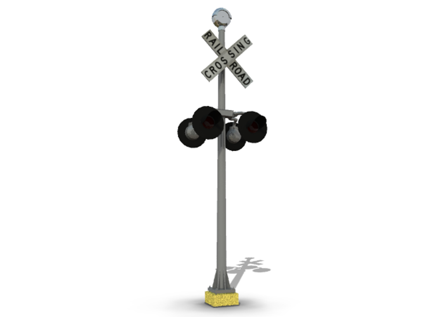3d model railroad crossing signal