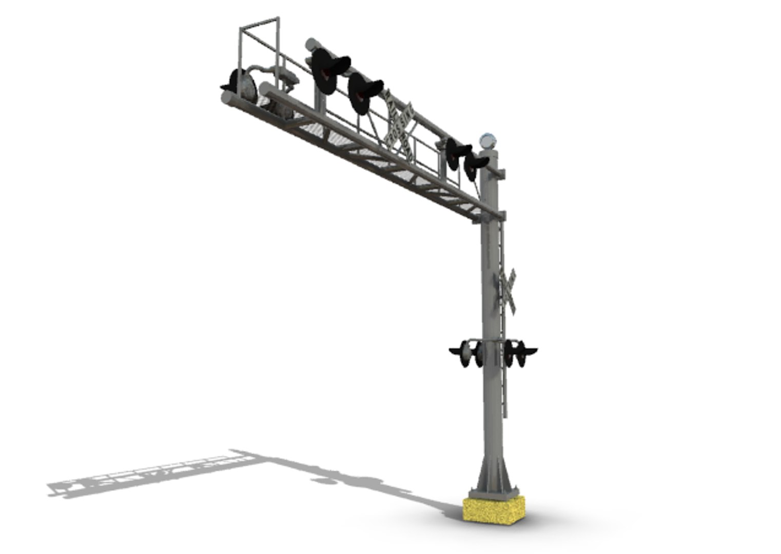 3d Model Railroad Crossing Signal