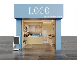 3D Contemporary Gelato Shopfront model