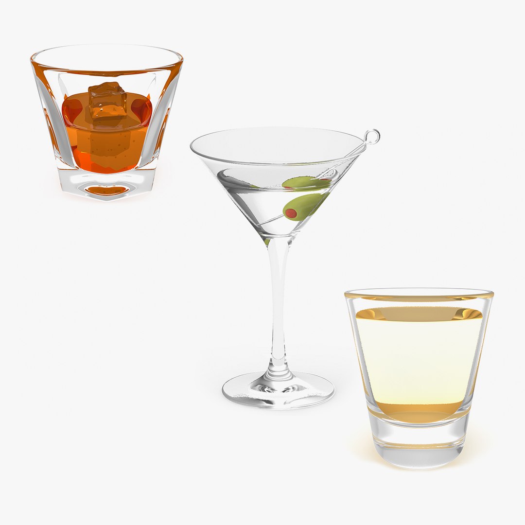 Alcoholic Beverages Collection 3D model preview