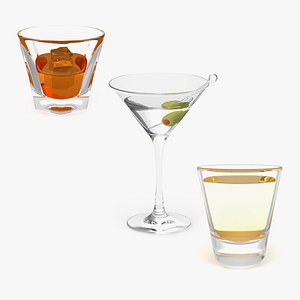 Alcoholic Beverages Collection 3D model