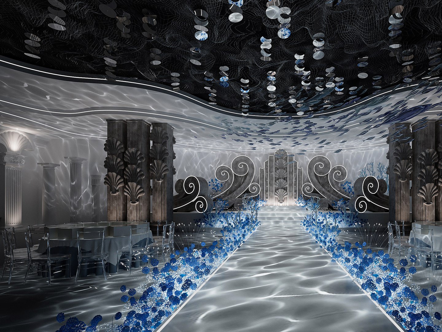 3D Model Modern Banquet Hall - TurboSquid 2449592