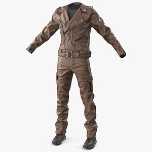 Heavy Metal Leather Suit Brown 3D model
