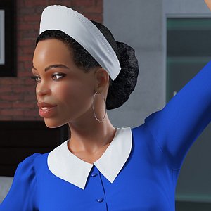 light skin black maid 3D model
