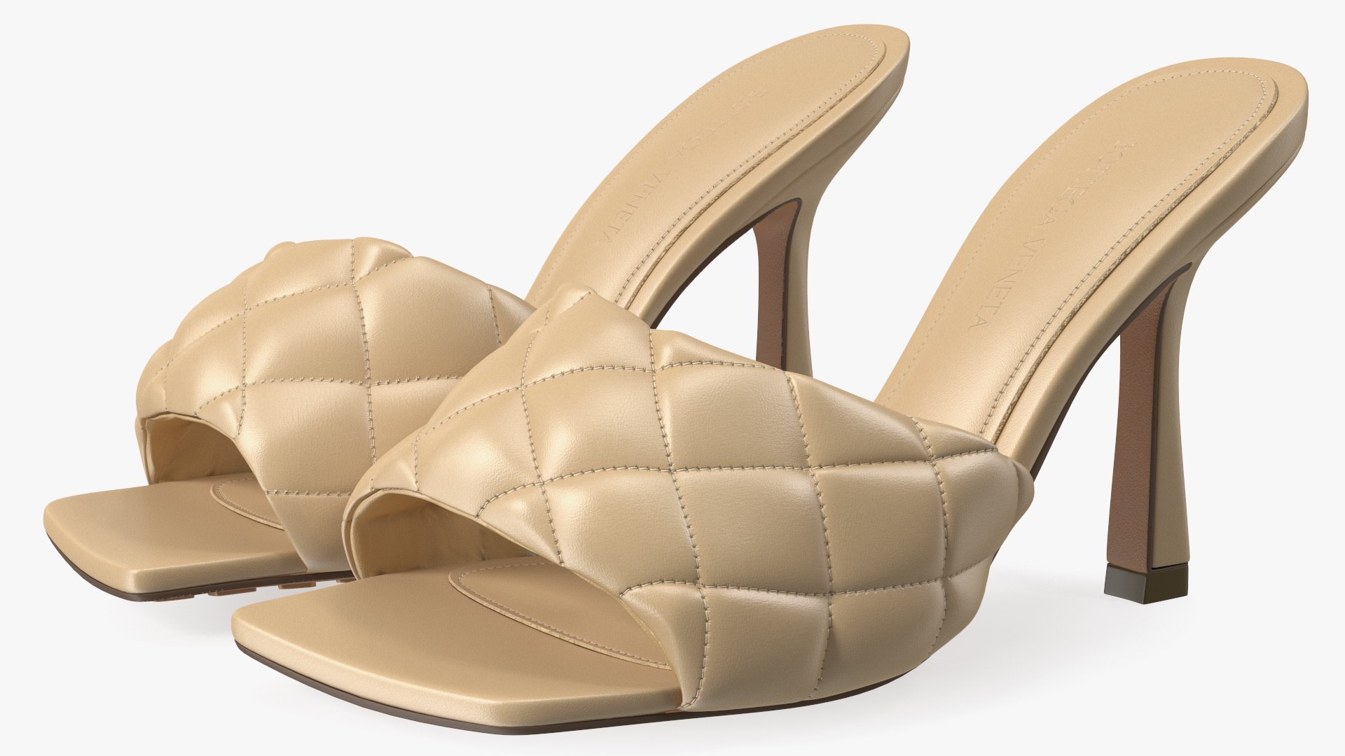 Leather Heeled Mules Bottega Veneta 3D model preview