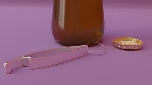 Keychain bottle opener from metal