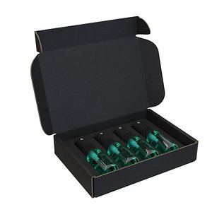 3D Packaging Box with Bottle inside model