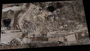 construction site terrain road debris area 150m photogrammetry