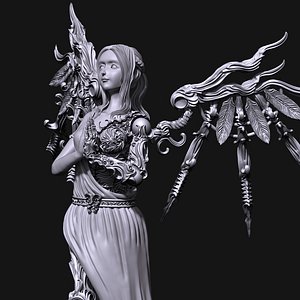 3D Game Assets 3D print model Angel figurines