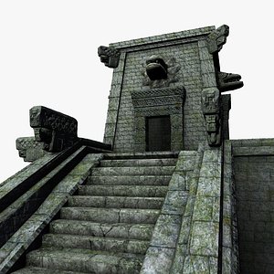 Aztec temple with stairs