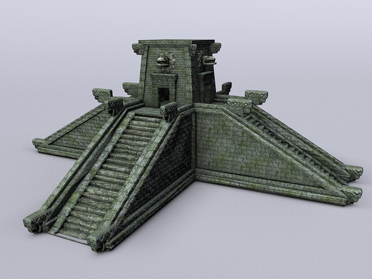 3d Aztec Temple Stairs Model