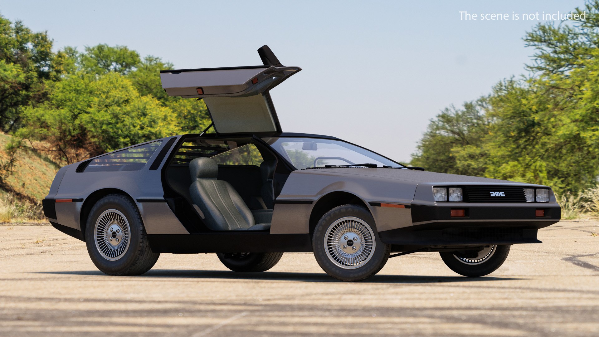 DeLorean DMC-12 Rigged 3D model preview