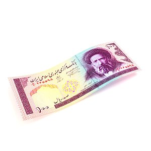 3D Bank  Note 100 Rials 2 model
