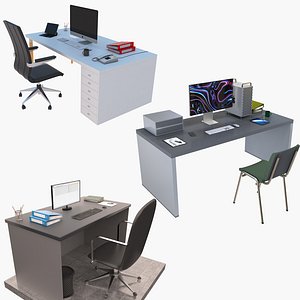 3D office desk workstation