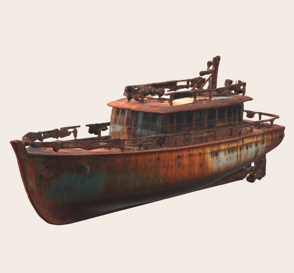 Old Abandoned Rusted Ship 3D Model - TurboSquid 2351749