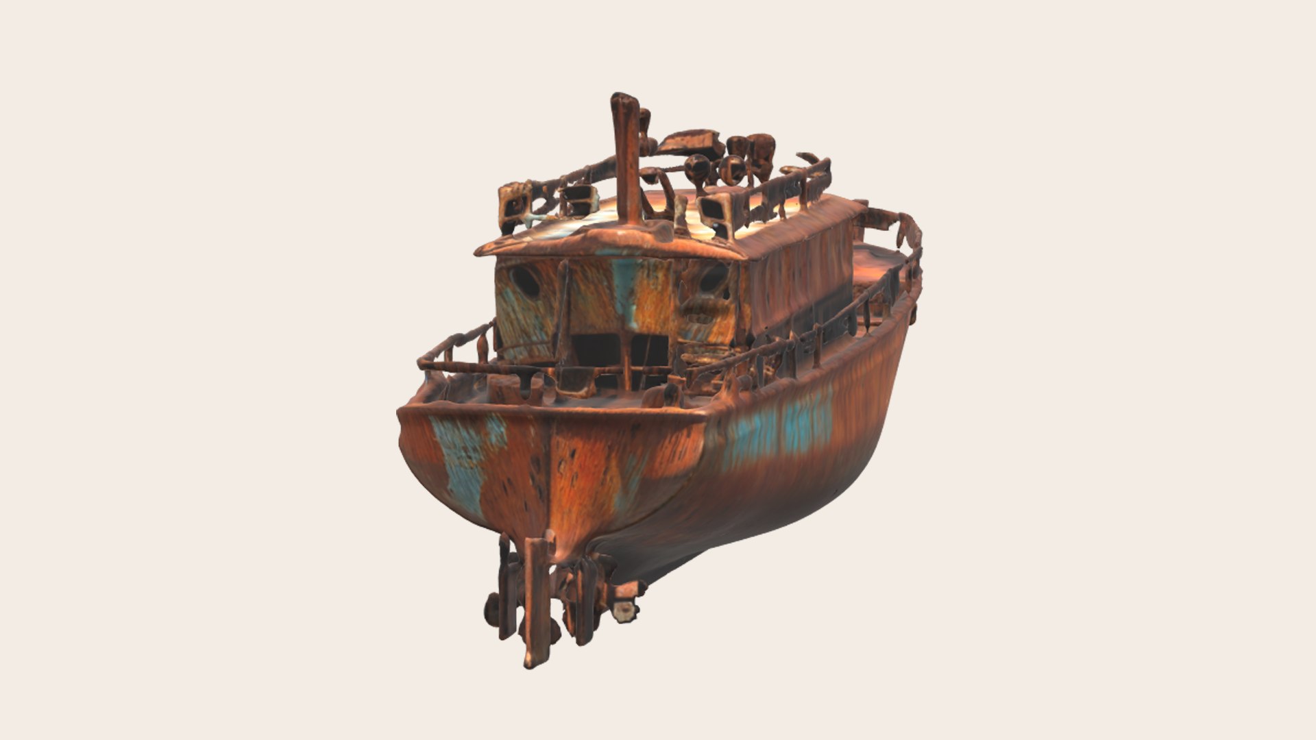 Old Abandoned Rusted Ship 3D Model - TurboSquid 2351749