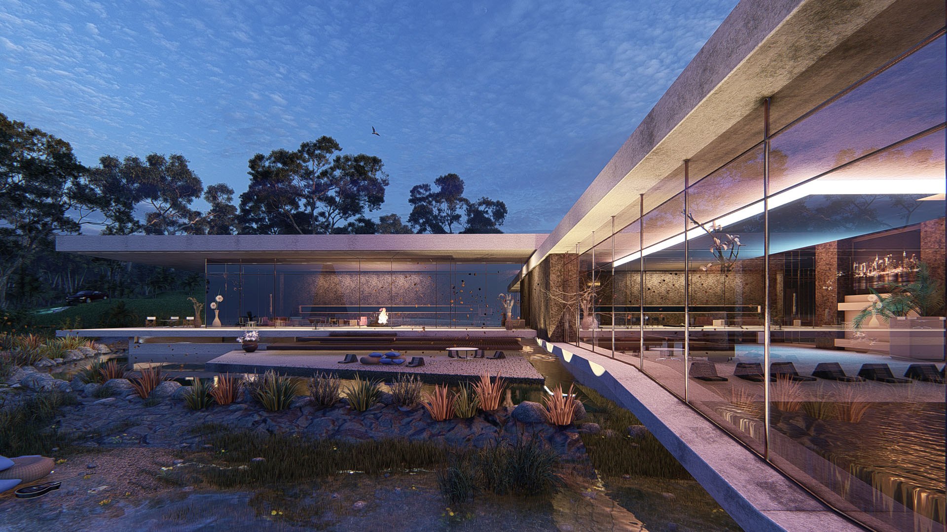Super Modern Beach Luxury Villa House Revit N Lumion Building Model ...