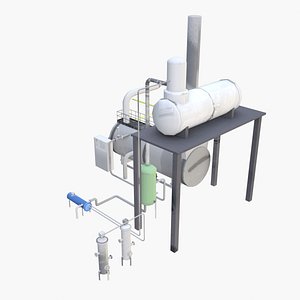 3D Boiler and pipes model