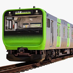 3D Japanese Train Detailed Interior  Exterior Yamanote Line E235 Series Rigged 3D Model model