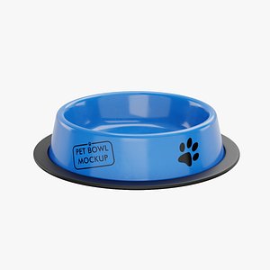 Plastic Pet Bowl Blue 3D model