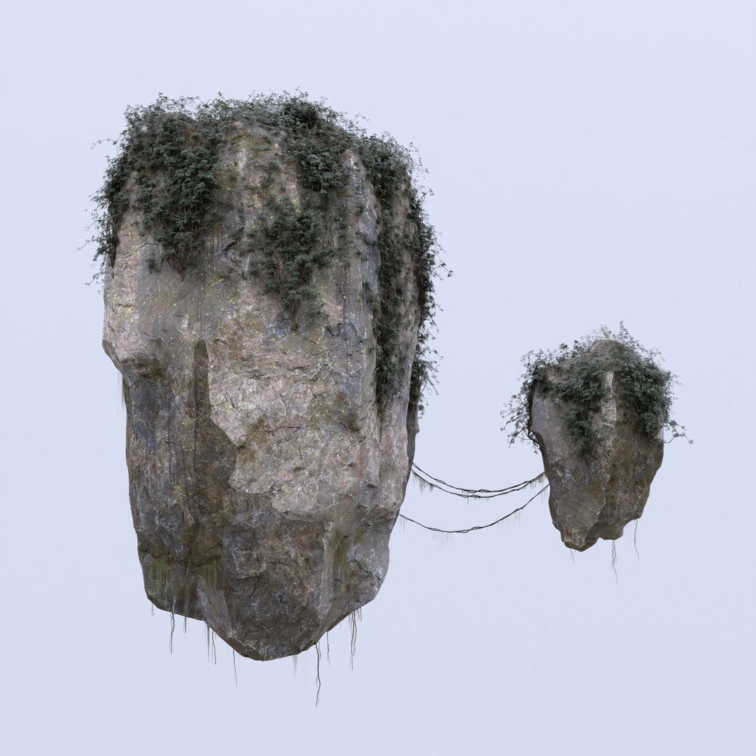 3D Sky Rock Vine And Moss Model - TurboSquid 2403877