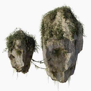 3D Sky Rock Vine and Moss model