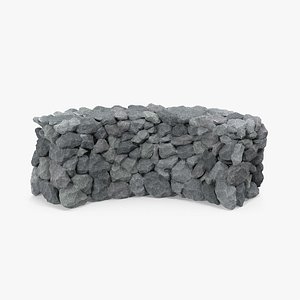 Bend Grey Stone Wall
