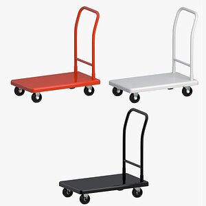 Flat Bed Self Assembly Platform Trolley Bundle 01 3D