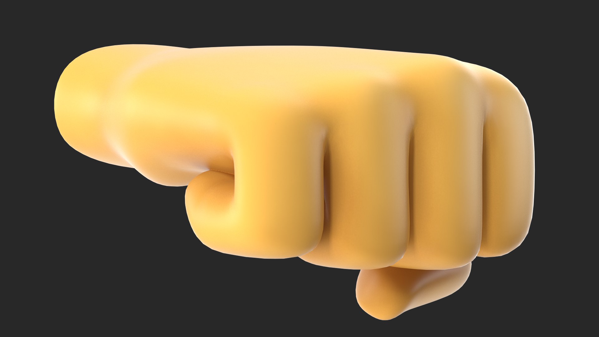 Left-Facing Fist Emoji 3D model preview