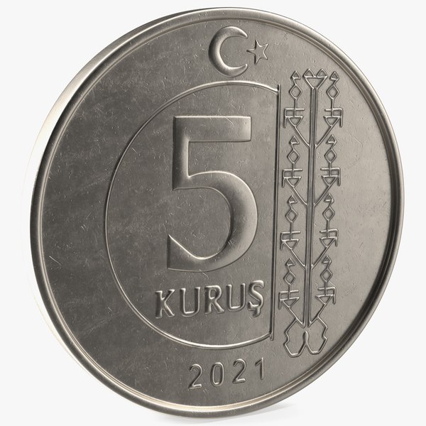 5 Turkey Kurus Coin 3D model