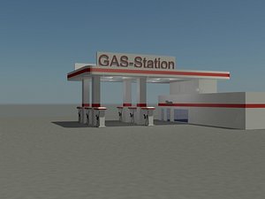 3d gas station model