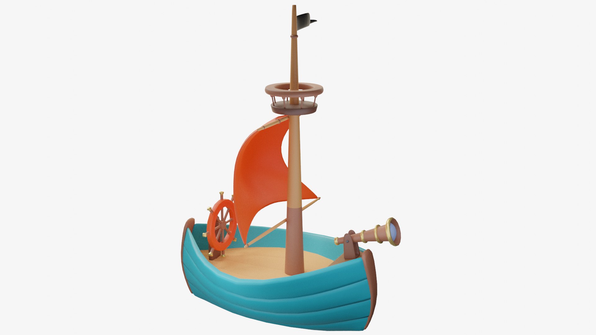 Cartoon Ship 3D model - TurboSquid 2146745