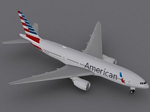 boeing 777-200 er american 3d max