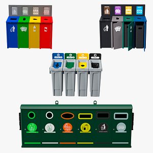 3D model Sort Recycling Bins Collection 2
