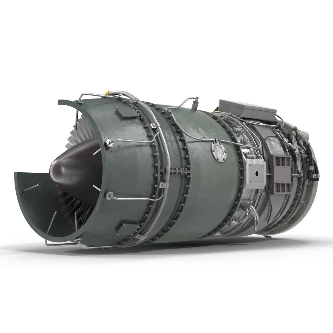 3d Obj Turbojet Engine Sectioned