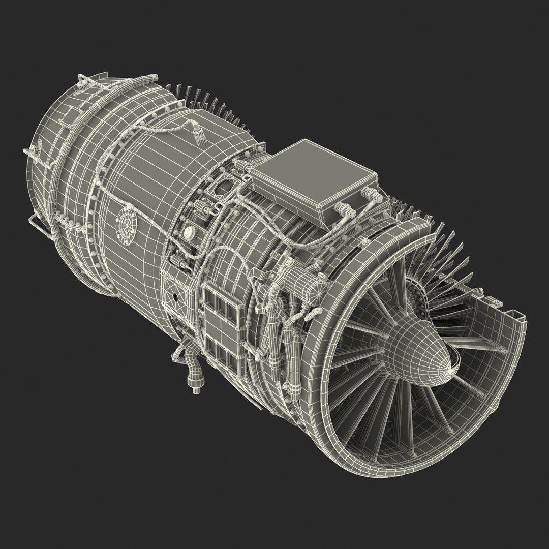 3d Obj Turbojet Engine Sectioned