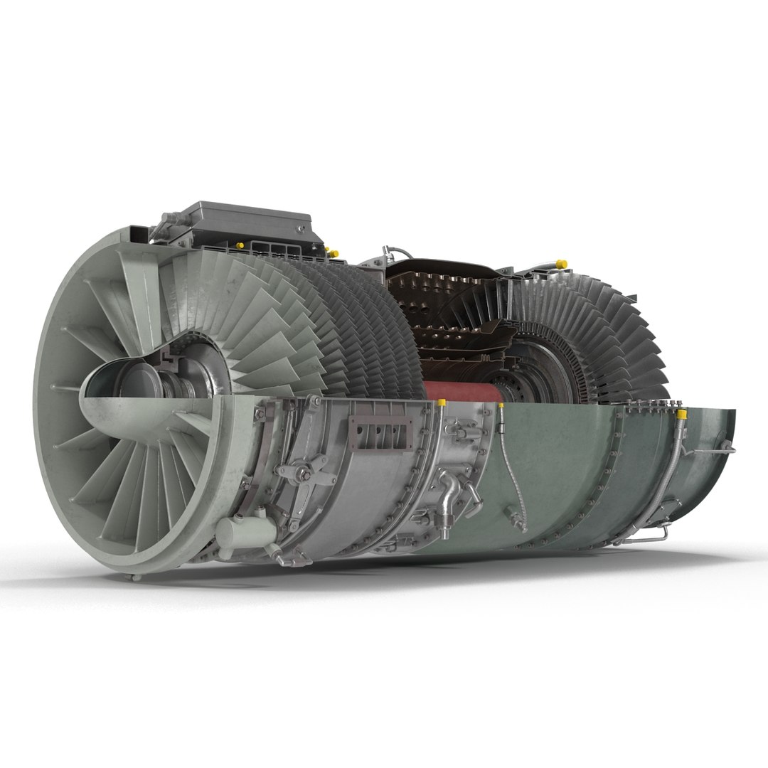 3d Obj Turbojet Engine Sectioned