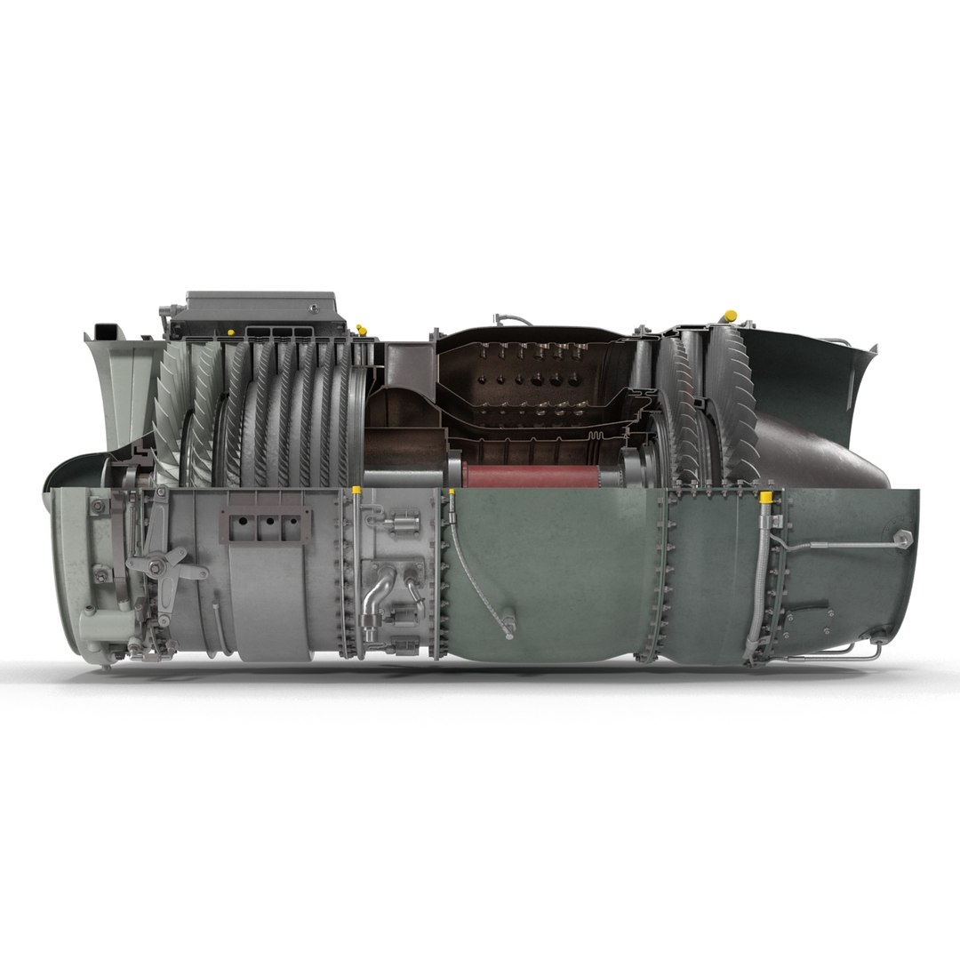 3d Obj Turbojet Engine Sectioned