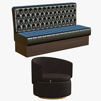 Banco Botch Resttaurante With Leather Sofa