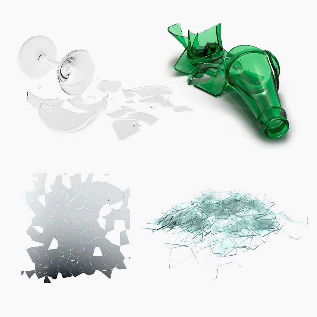 Broken Glass Collection 2 3D model preview