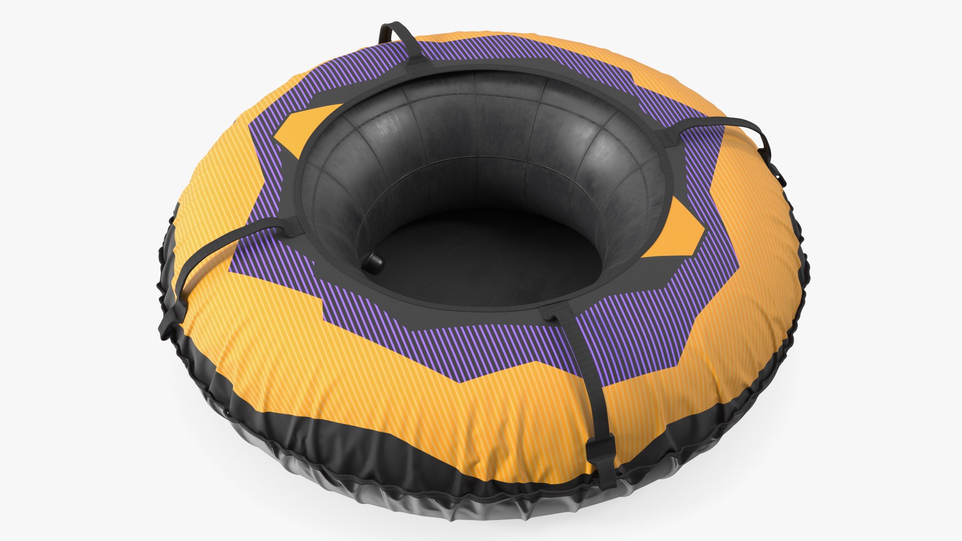 Inflatable Sled Snow Tube Yellow 3D model preview