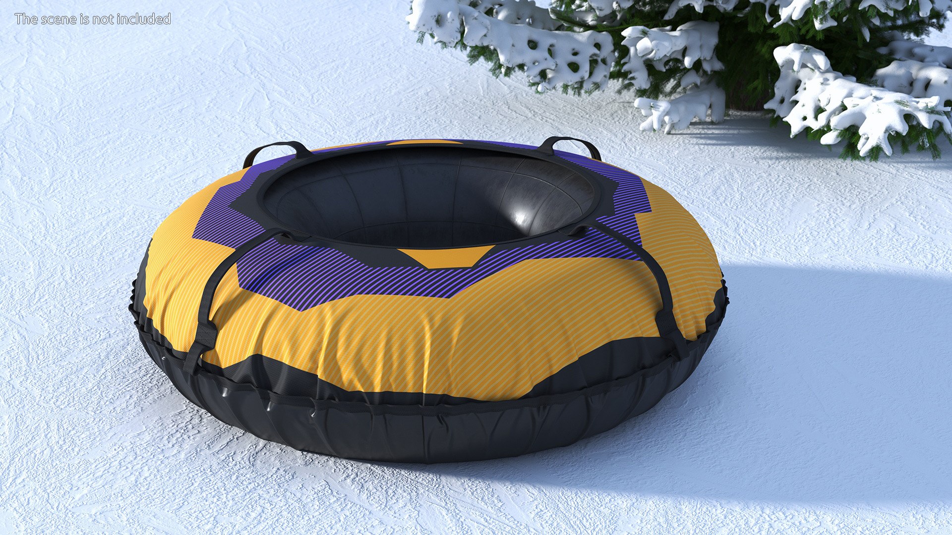 Inflatable Sled Snow Tube Yellow 3D - TurboSquid 2205528