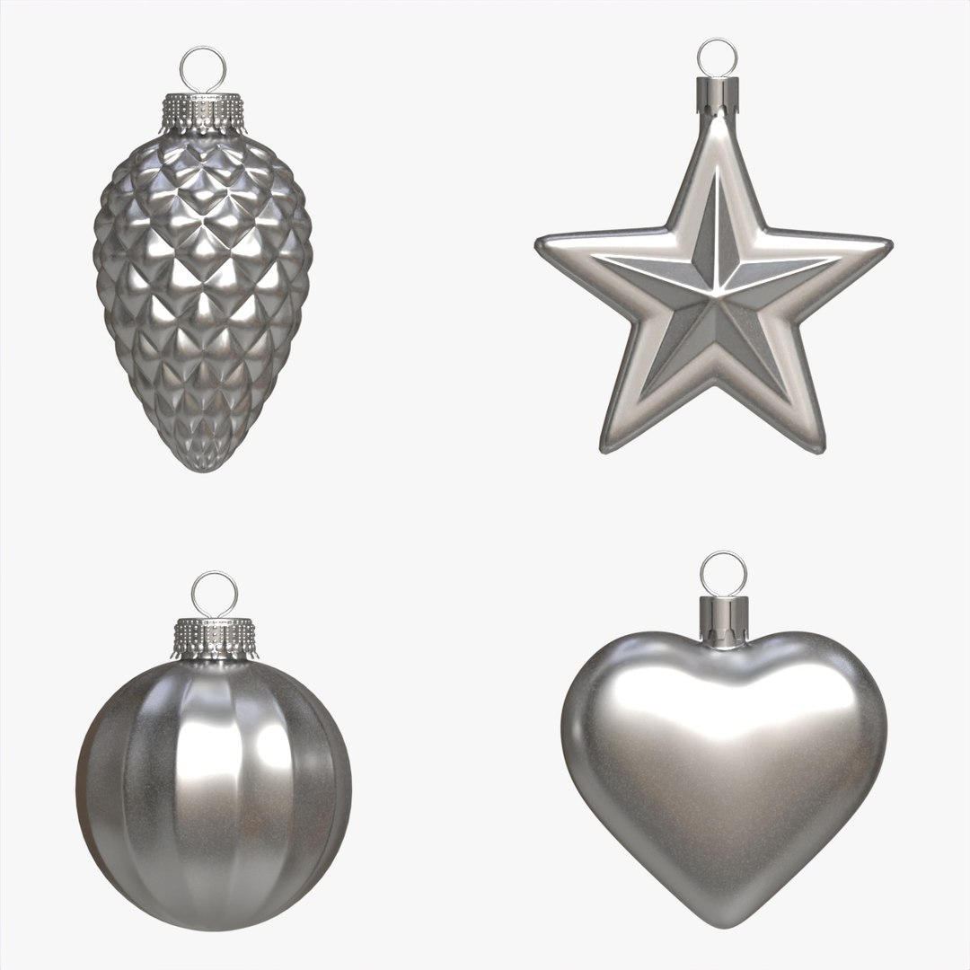 Christmas Tree Balls Set Silver Matte 3D Model - TurboSquid 2027512