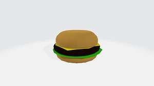 low-poly hamburger food beef model