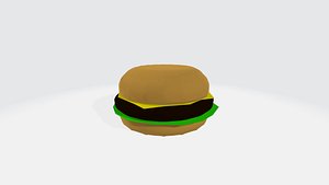 Low-Poly Cartoon Hamburger