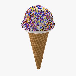 3d model vanilla ice cream cone