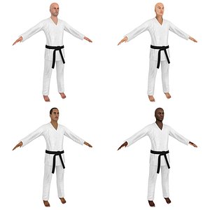 3D model karate martial artist